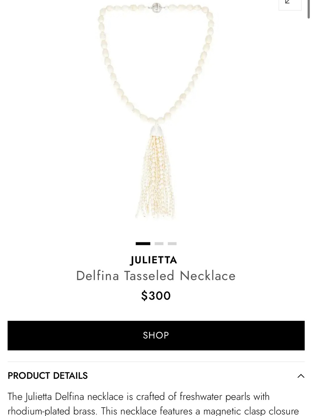 JULIETTA Delfina Cream Tasseled Necklace